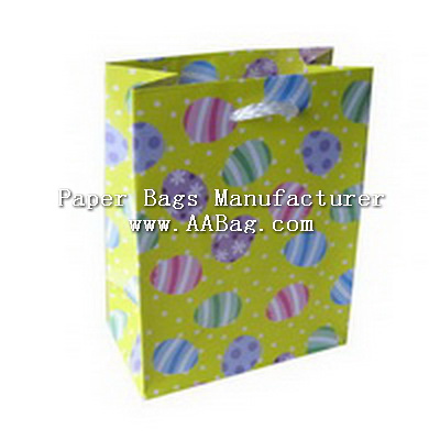 Custom Paper Gift Bag with colorful Easter Eggs Design