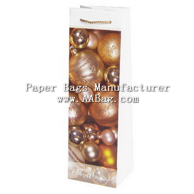 Wine Bottle Paper Bag with Custom Artwork for Happy New Year