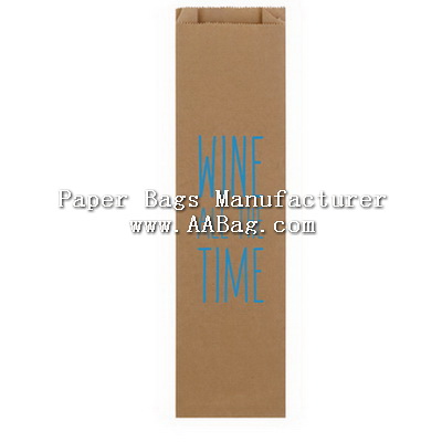 Recycled Flat Paper Bag with logo for wine/bottle,no bottom