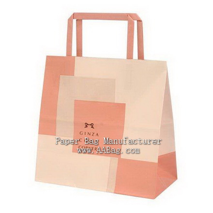 Custom Kraft Paper Bag with Flat Paper Handle