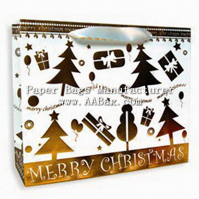 Luxury Gift Bag with Golden Christmas Design