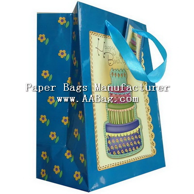 Paper Bag with Cake Artwork for Birthday