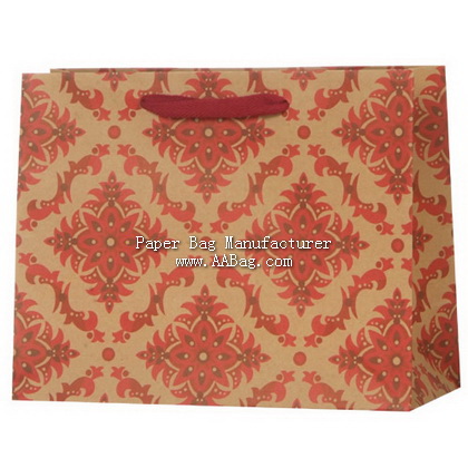 Custom Eurotote Kraft Paper Bag with Paper Rope;Eco-friendly(small design)