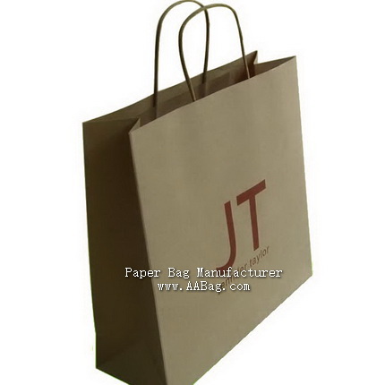 Natural Kraft Paper Shopping Bag with custom Brand