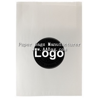 White Flat Kraft Paper Merchandise Bags with Custom Logo