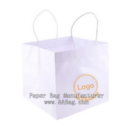 Natural White Kraft Wide Gusset Take away Bags with Custom logo for Pizza/Bakery box delivery(Mocku)