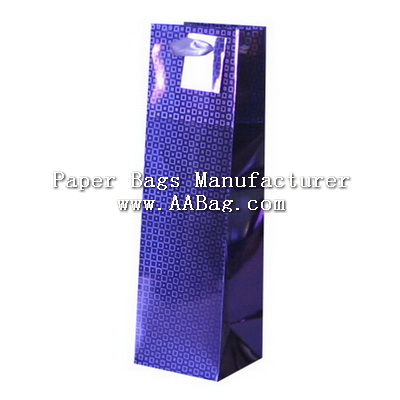Custom Hologram Paper bottle Bag