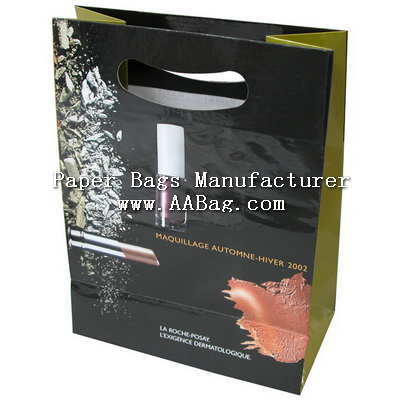 Paper Cosmetic Bag with Die-Cut Handle