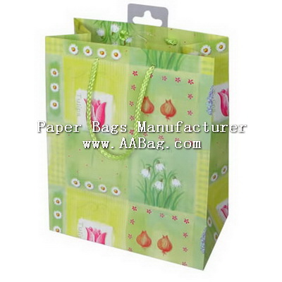 Paper Shopping Bag with Printed Flower