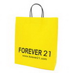Custom White Kraft Paper Shopping Bag with brand