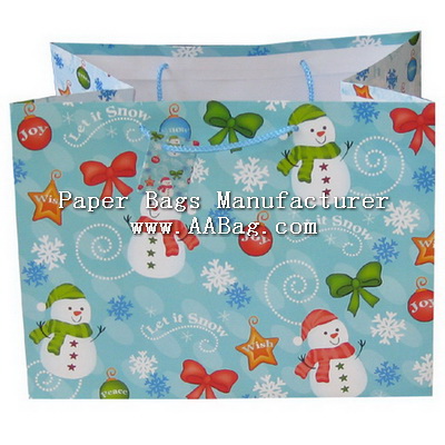 Custom Paper Bag with snowman theme for Happy New Year