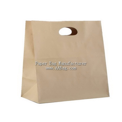 Custom Kraft Paper Shopping Bag with Die cut handle