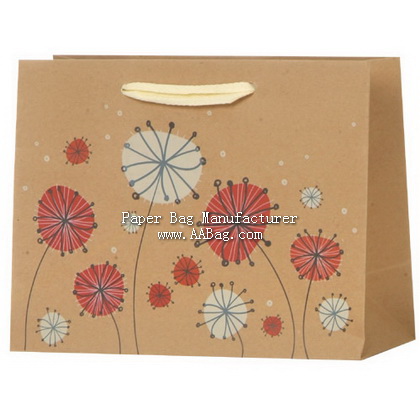 Custom Eurotote Kraft Paper Bag with Paper Rope;Eco-friendly(small design)