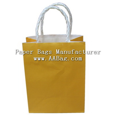 Small Solid color printed Kraft Paper Bag with Twist Paper Handle