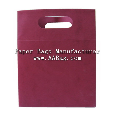 Solid color printed Paper Gift Bag with Die cut Handle